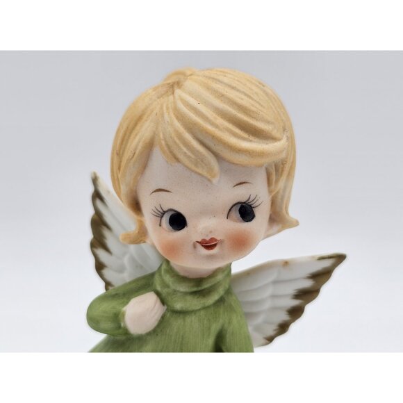 Vintage Kelvins Girl Angel With Flowers Figurine Kitschy B-883 - Picture 5 of 10